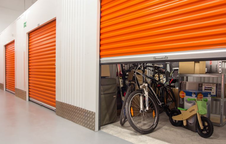A self storage facility.