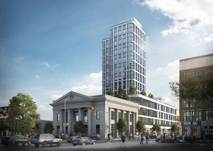 A rendering of the Dime, a new mixed-use development under construction at 263 South 5th Street in Williamsburg.