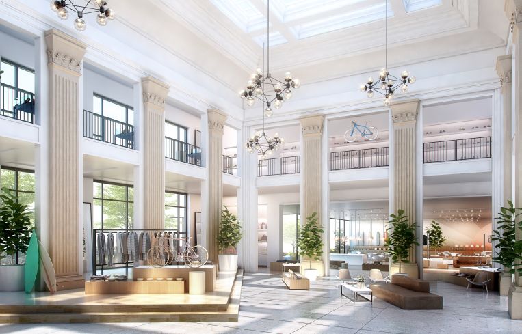 The bank building could also become a retail space.