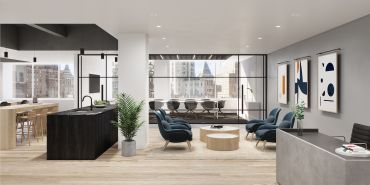 William Kaufman Organization reclaimed a floor at 77 Water Street after Goldman Sachs moved out and renovated it into prebuilt suites.