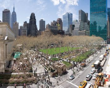 BRYANT PARK WAS NICKNAMED "NEEDLE PARK" IN THE 1970S BECAUSE OF ITS POPULARITY AMONG DRUG USERS. IT'S NOW BECAME ONE OF THE BIGGEST AMENITIES NEARBY LANDLORDS CAN OFFER OFFICE TENANTS.