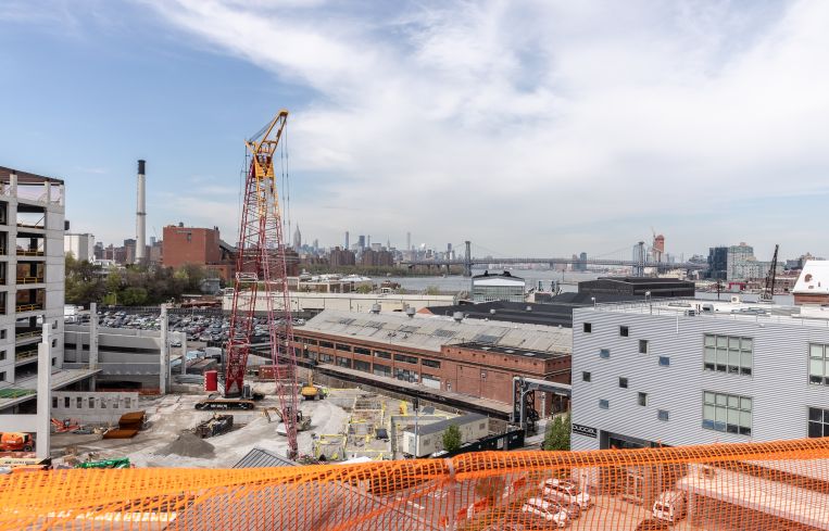 Views of Manhattan from the 4th floor of the new retail and office building in Admiral's Row.