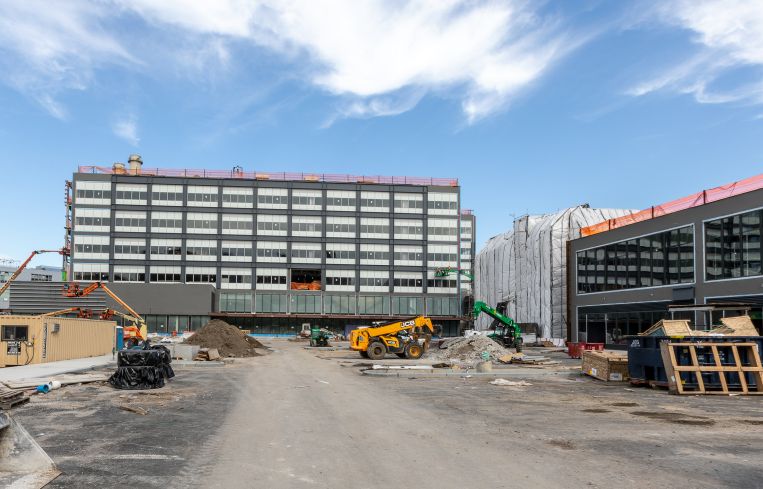 The new retail complex at Admiral's Row in the Brooklyn Navy Yard will feature a Wegman's, a restored original Admiral's Row House and two other new buildings.