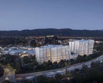 Rendering of Frank Gehry-designed office towers that are part of Warner Bros.' expansion plans in Burbank.
