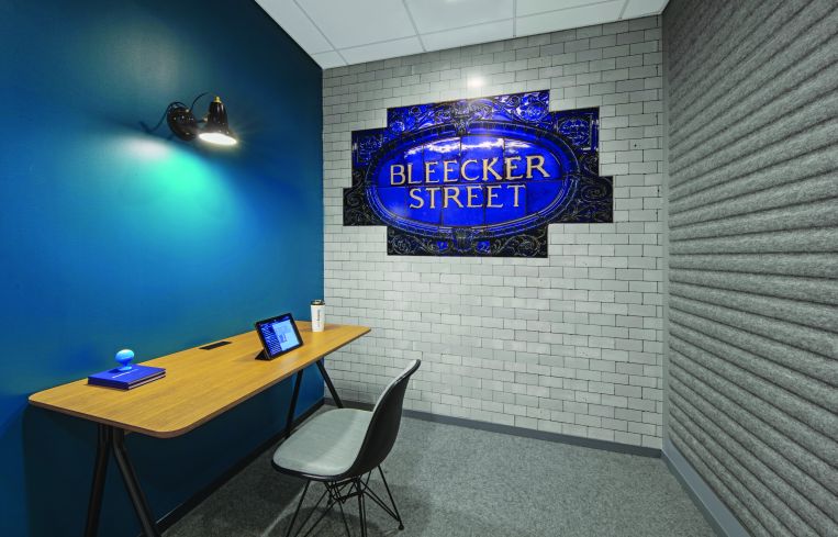Other small conference rooms mimic the look of the Bleecker and Delancey Street subway stations.