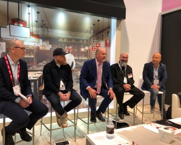 JLL director of retail research James Cook, Neighborhood Goods CEO Matt Alexander, JLL retail CEO Greg Maloney, Thyng CEO Ed LaHood and Candytopia CEO John Goodman.