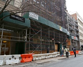 57 East 11th Street, seen during the building's renovation.