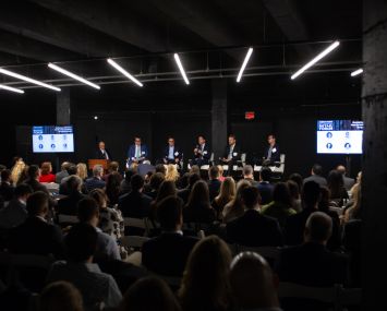 From left: Michael Zetlin, R. Webber Hudson, Michael Goldban, Michael O'Neill, Dave Orowitz and Dan Wenhold at Commercial Observer's third annual retail forum.