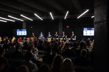 From left: Michael Zetlin, R. Webber Hudson, Michael Goldban, Michael O'Neill, Dave Orowitz and Dan Wenhold at Commercial Observer's third annual retail forum.