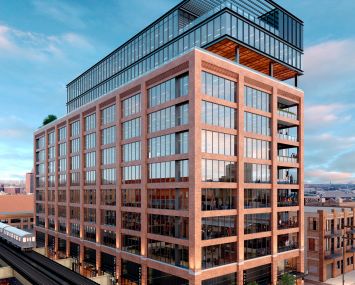 A rendering of 210 North Carpenter Street in Chicago.