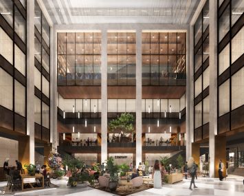 A renovation at 335 Madison Avenue is creating a new lobby with lounge seating and open areas on the second and third floors.
