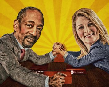As their federal conservatorship plods on, Fannie Mae and Freddie Mac’s multifamily businesses, led by Jeffery Hayward and Debby Jenkins, pictured here, have shown no qualms about growing their market share.