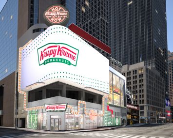 A rendering of Krispy Kreme's planned outpost at 1601 Broadway.