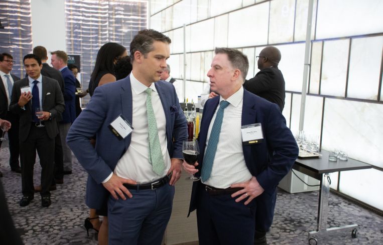 Invesco Real Estate senior managing director Yorick Starr, left, with Greg Murphy, Natixis’ head of real estate finance in the Americas.