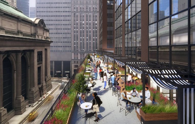 Milstein is putting in a new cafeteria for tenants, which will have a terrace overlooking the Park Avenue viaduct.