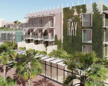 A rendering of The Ray hotel in Delray, Fla.