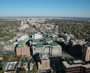 Aerial shot of Ballston neighborhood in Arlington, Va.