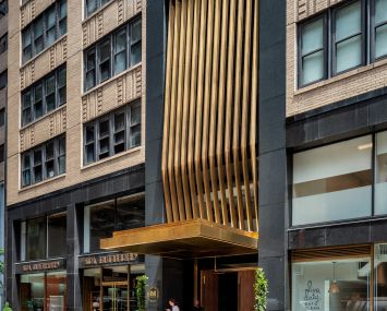 A shot of the new entrance for 10 Grand Central at 155 East 44th Street.