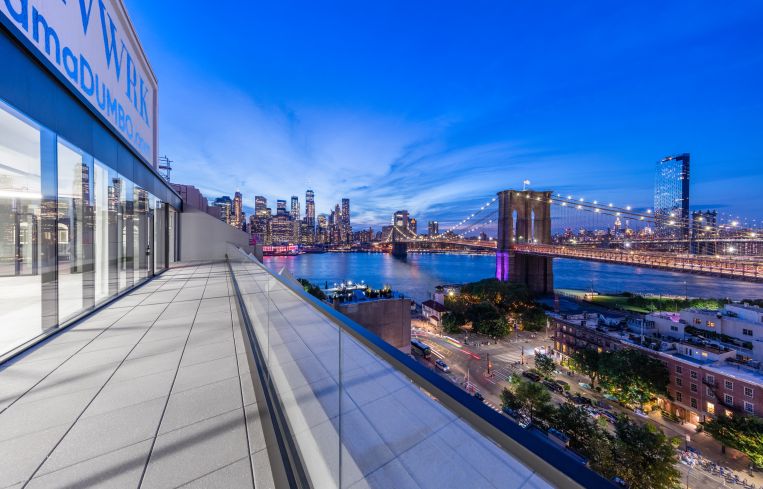 Another view of the 12th floor terrace at 25 Columbia Heights.