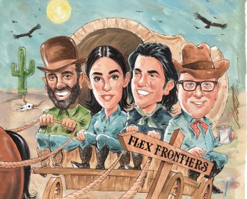 The pionieers of coworking, Amol Sarva of Knotel, Audrey Gelman of The Wing, Adam Neumann of WeWork and Mark Dixon of Regus.