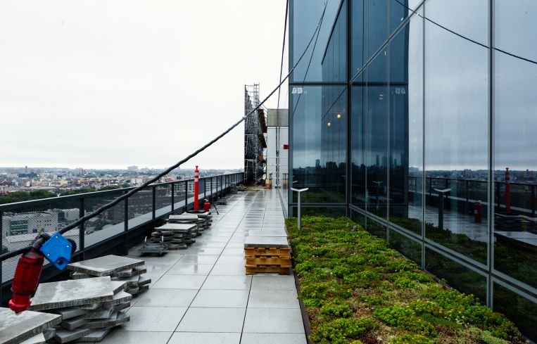 The building features several terraces for tenants, two of which will feature seating and landscaping.