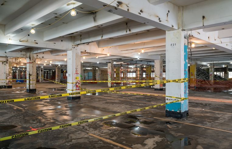 Demolition work is underway at the 1930s-era former warehouse in Hudson Square, where the largest floor plates will reach 155,000 square feet.