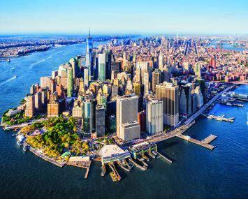 aerial view of Lower Manhattan. New York