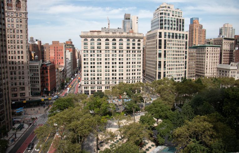 A view of Madison Square Park from the planned terrace at One Madison Avenue.
