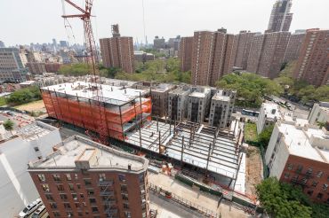 A construction site in Manhattanville near the new residential project.