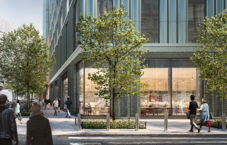 A look at some of the building's street retail, which will include a food hall.