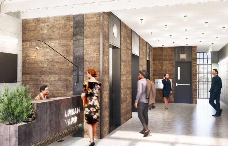 The buildings will also get a new central lobby with an industrial vibe.