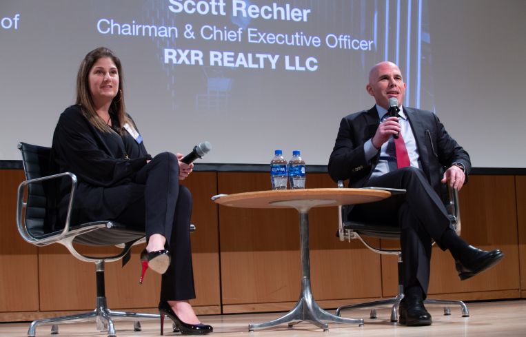 RXR's Whitney Arcaro discusses how she came up in the male-dominated real estate industry with her boss, RXR CEO Scott Rechler.