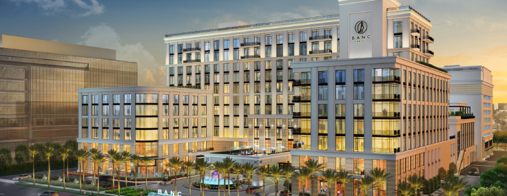 A rendering of the Banc Hotel in Irvine, Calif.