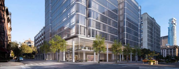 A rendering of the base of 565 Broome Street.