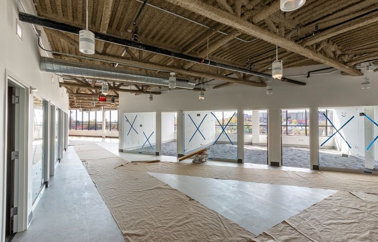 The production offices feature private offices and conference rooms with plenty of natural light.