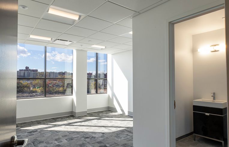 The second floor houses talent rooms with private bathrooms.