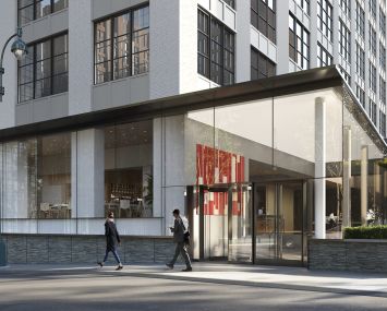 A rendering of the exterior of SL Green's 410 Tenth Avenue, which is undergoing redevelopment.