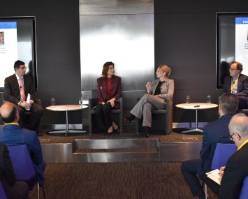Meyer Mintz, Tax Partner at Berdon LLP moderated the conversation about NYC’s Real Estate Industry with questions on rent regulation laws, multifamily sector, retail space and the overall state of the market. The panel consisted of Andrea Olshan, CEO of Olshan Properties, Jennifer McLean, CFO of Kushner Companies, and Richard Ruben, CEO of Ruben Companies.