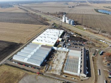 An aerial view of the Lincoln, Ill. cultivation facility leased by Cresco Labs.