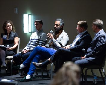 From left, Nina Roket, Chase Garbarino, Amol Sarva, Michael Phillips and Paul Darrah.