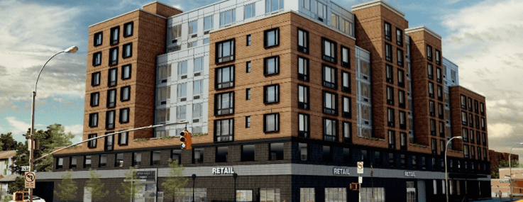 A rendering of Q-East in Jamaica Estates, Queens.