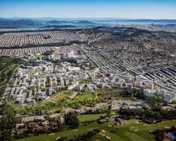 An aerial rendering of Parkmerced in San Francisco.