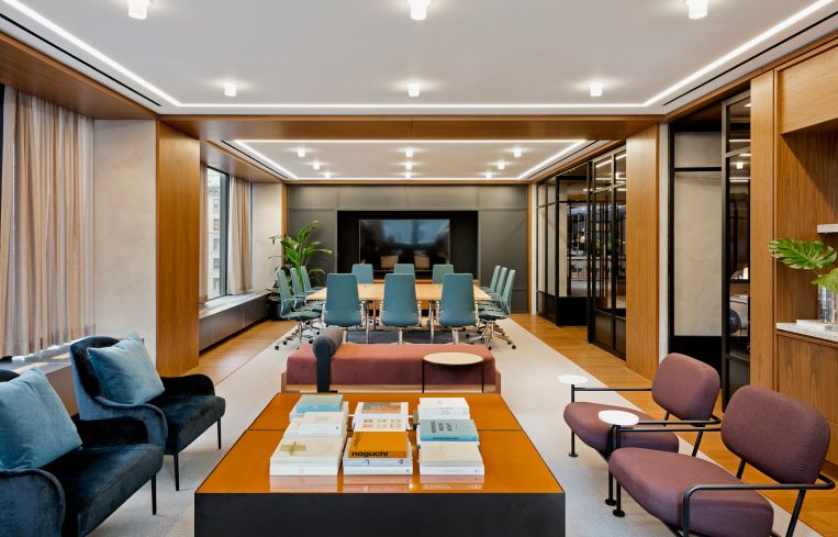 The lounge includes a separate conference room.
