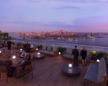 A rendering of 111 Wall Street's roof deck.