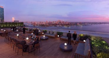 A rendering of 111 Wall Street's roof deck.