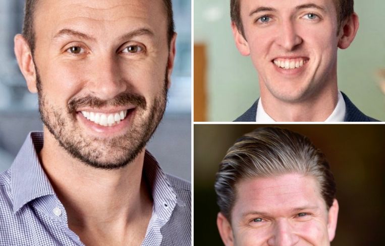 Clockwise from left, John Stecher with Blackstone, William Swanson with Pircher, Nichols & Meeks, and Andrew Briner with Newmark Knight Frank.