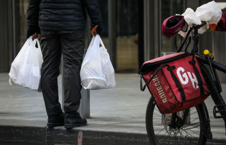 Grubhub delivery worker.