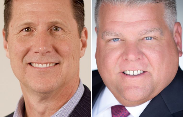 Left, John Devereux, president of Watt Companies, and Todd Bedingfield, senior managing director at Sonnenblick-Eichner Company.