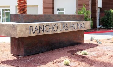 Signage for the Rancho Las Palmas Shopping Center.
