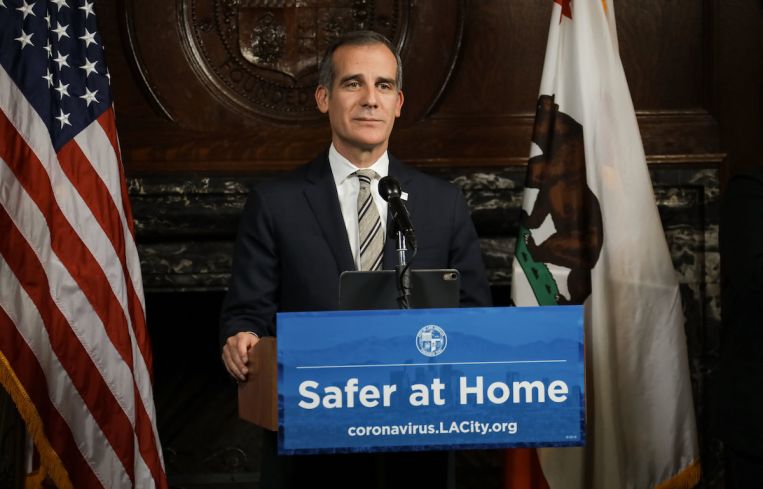 In a video press conference, Mayor Eric Garcetti addresses the latest coronavirus responses and updates